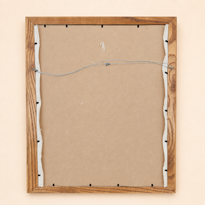Back of frame with hanging wire