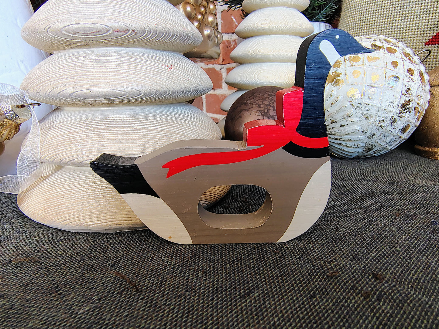 Vintage Hallmark Wooden Goose Christmas Napkin Rings – Set of 2