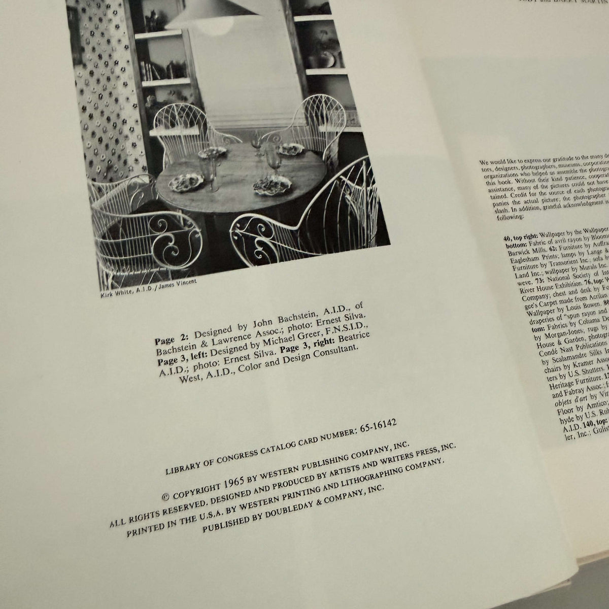 The Doubleday Book of Interior Decorating by Albert Kornfeld, 1965 hardcover, back cover