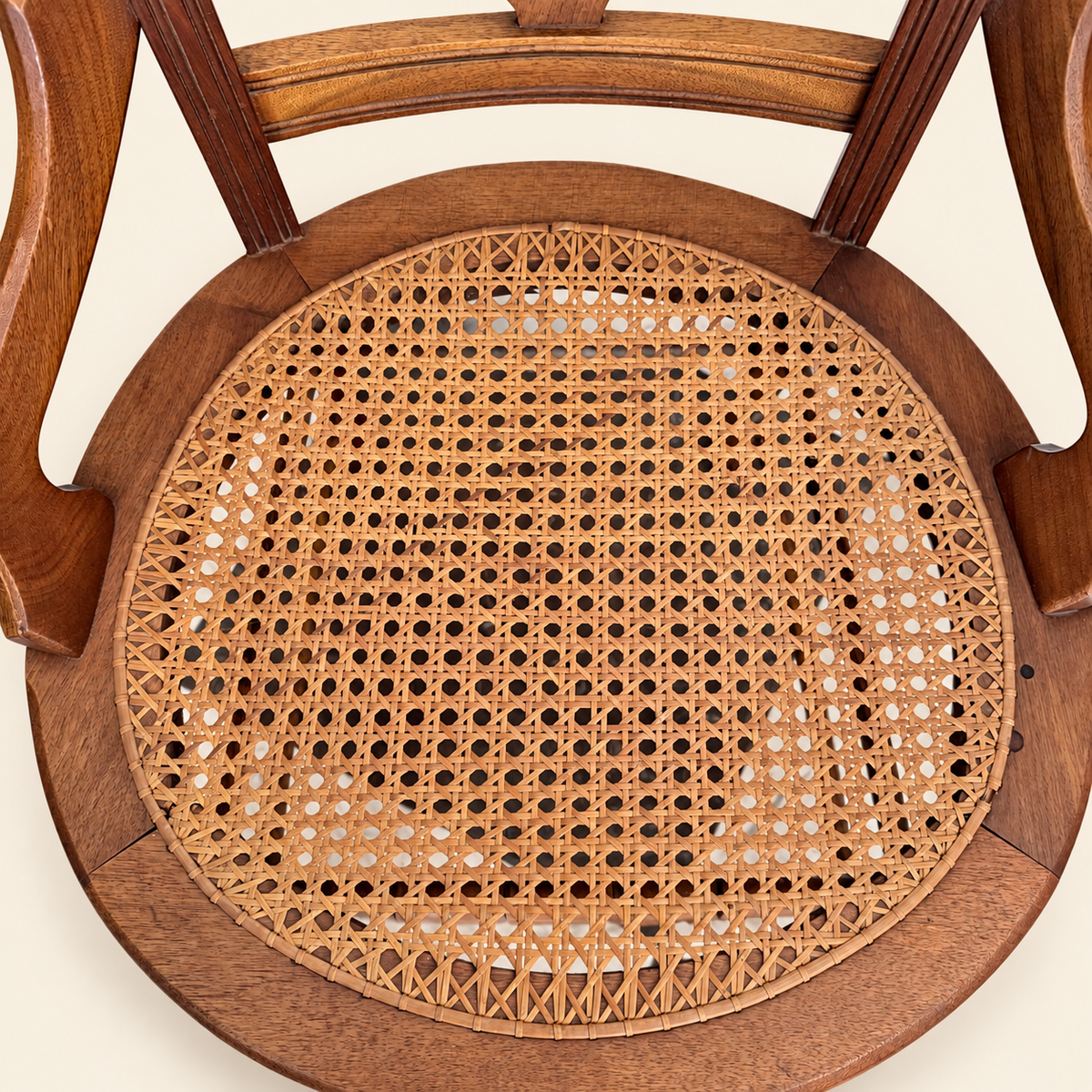 Pair of Victorian Eastlake walnut caned chairs