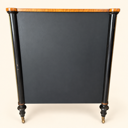 Back of Edwardian rosewood bookcase, painted black