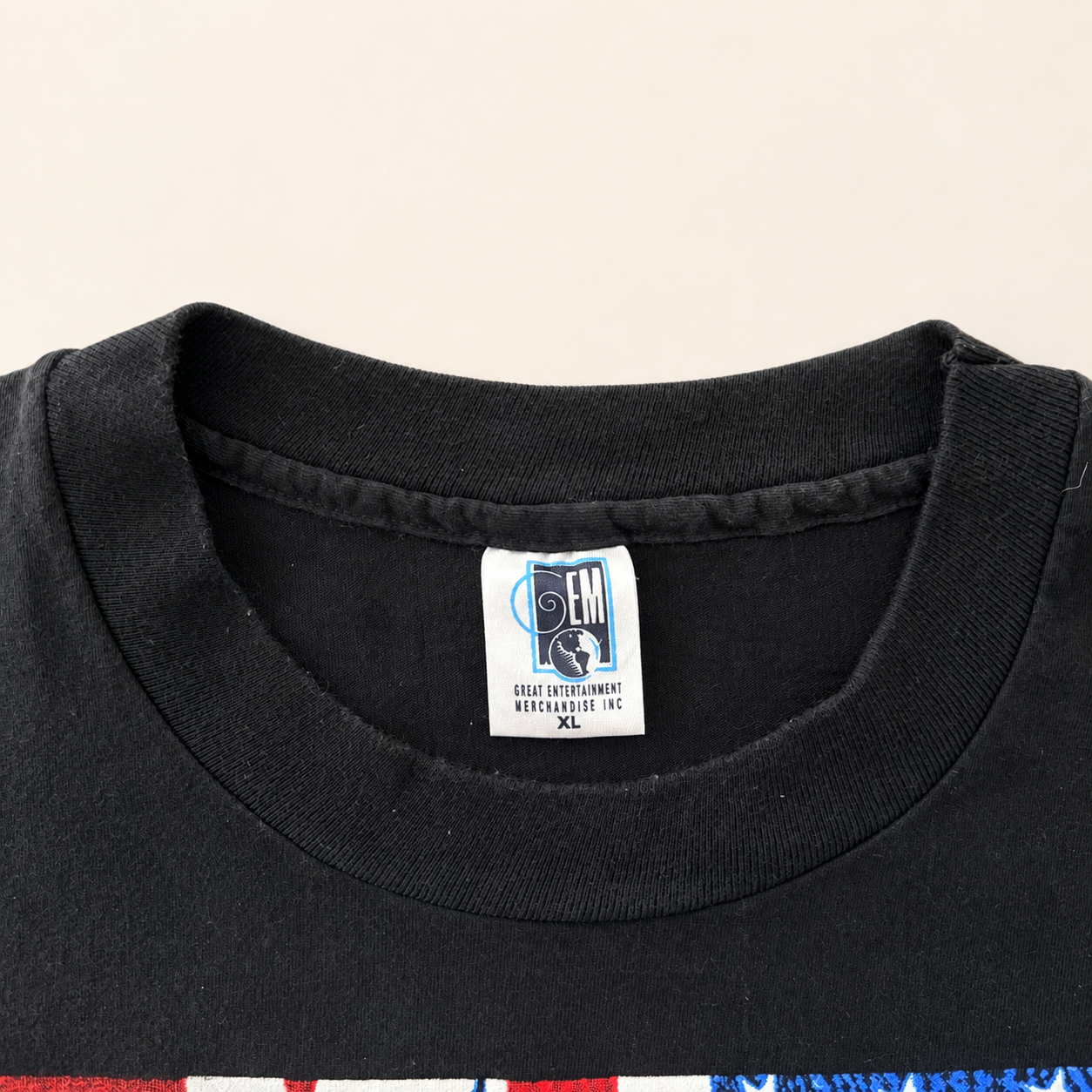 GEM Great Entertainment Merchandise size XL neck tag, vintage 1994 tour t-shirt