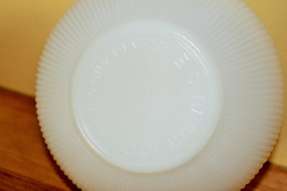 E.O. Brody Co. Milk Glass Bowl — Vertical Ribbed Line Pattern, 6"W, Cleveland Ohio - Loom Vintage