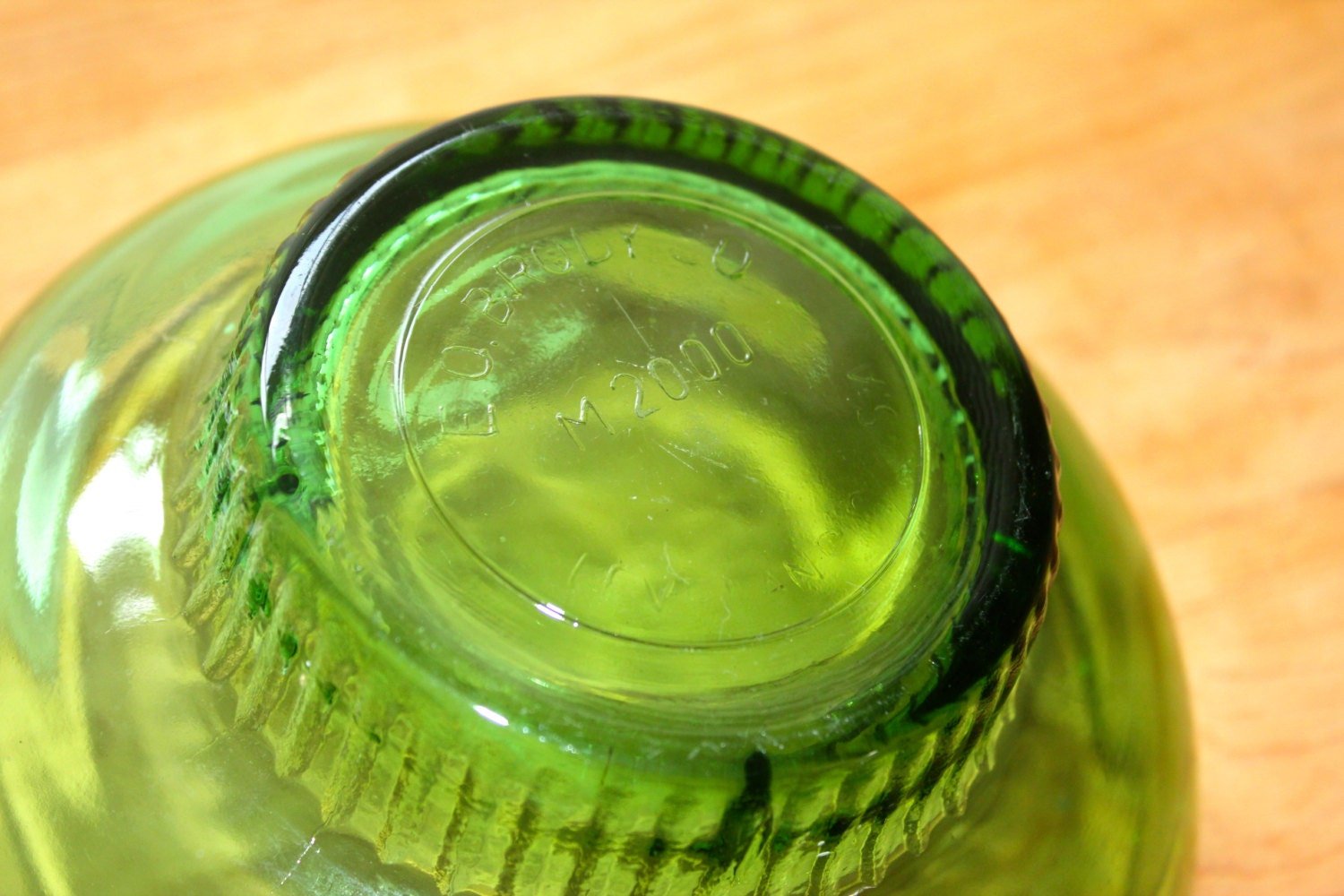 E.O. Brody Green Glass Dish/Bowl - Loom Vintage