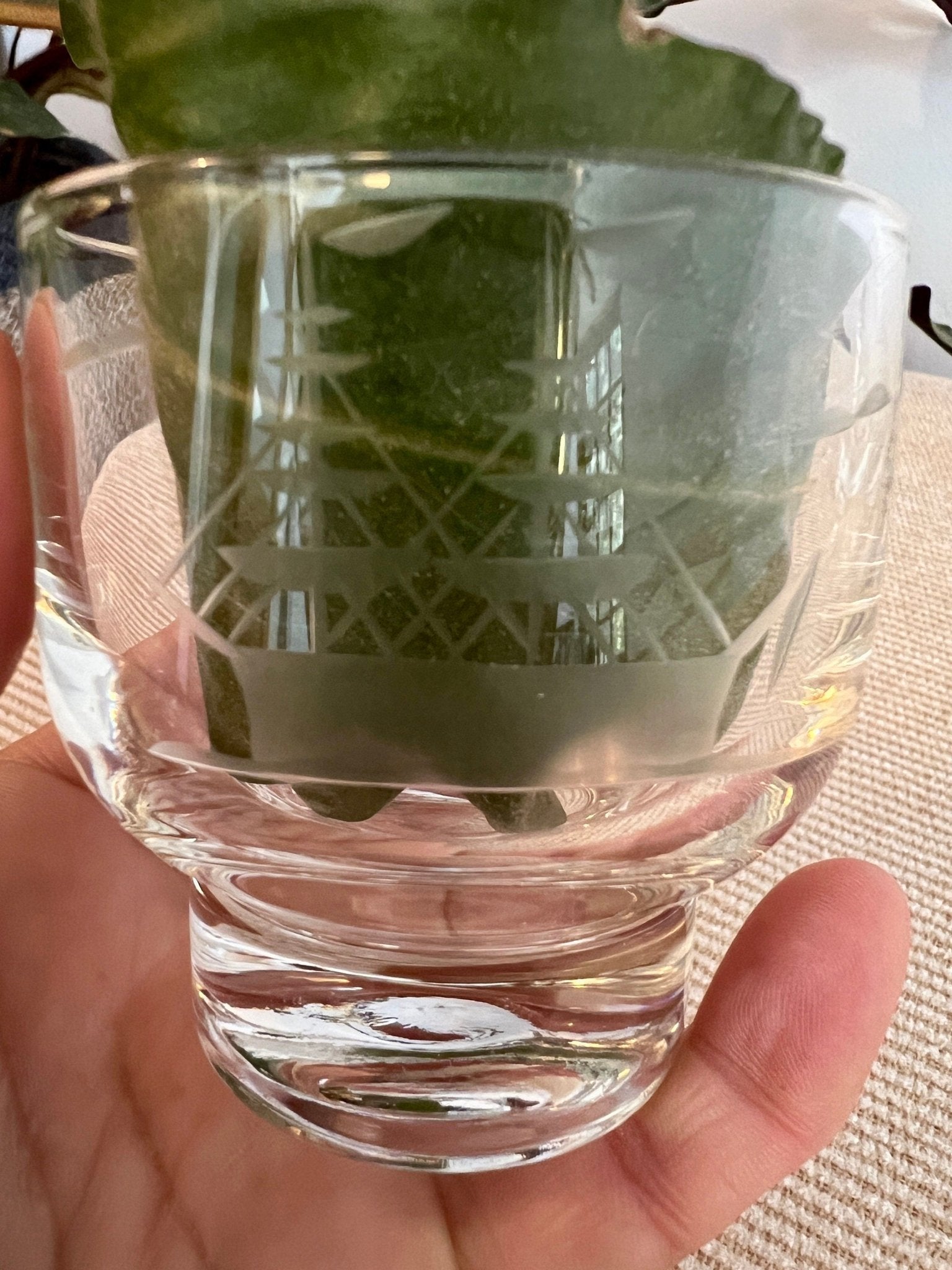 Etched Clipper Ship Cordial Glasses, Set of 6 — Nautical, Mid - 20th Century, 3"H - Loom Vintage