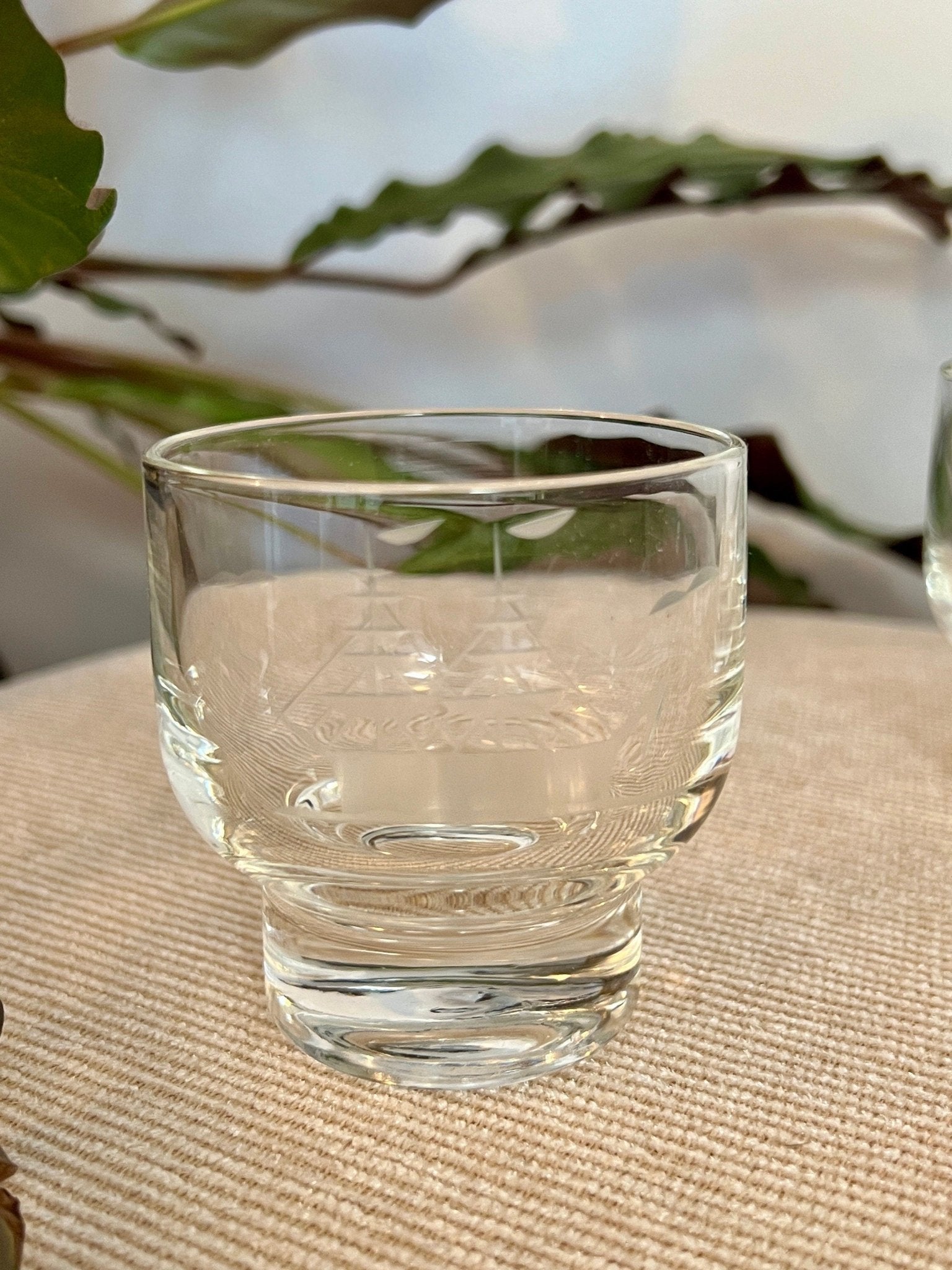 Etched Clipper Ship Cordial Glasses, Set of 6 — Nautical, Mid - 20th Century, 3"H - Loom Vintage