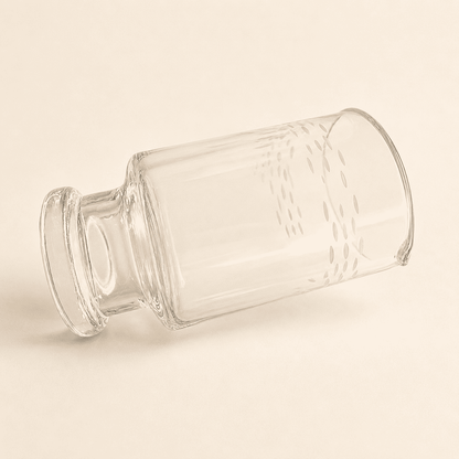 Etched Glass Carafe with Spout, Oval Cut Band — Cocktail Mixing Glass