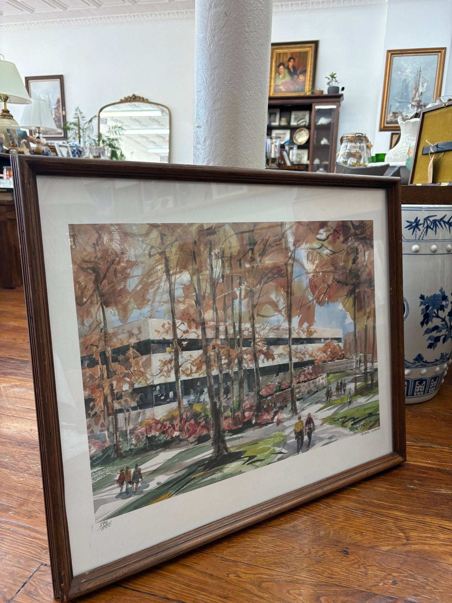 Fairfield University Library Print by Peter Clarke, Signed & Numbered - Loom Vintage