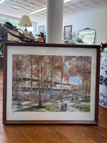 Fairfield University Library Print by Peter Clarke, Signed & Numbered - Loom Vintage