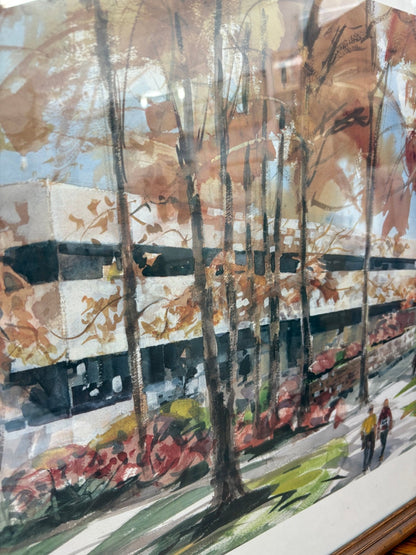 Fairfield University Library Print by Peter Clarke, Signed & Numbered - Loom Vintage