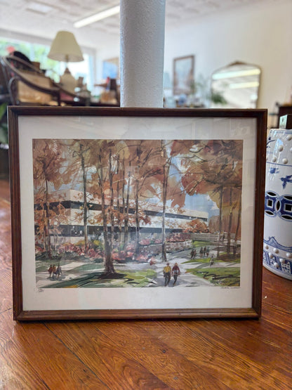 Fairfield University Library Print by Peter Clarke, Signed & Numbered - Loom Vintage
