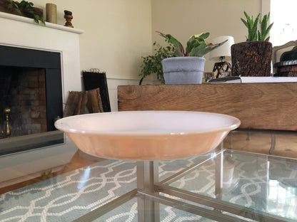 Fire - King Peach Lustre Pie Plate 460 — 9", Made in USA, c. Late 1950s - Loom Vintage