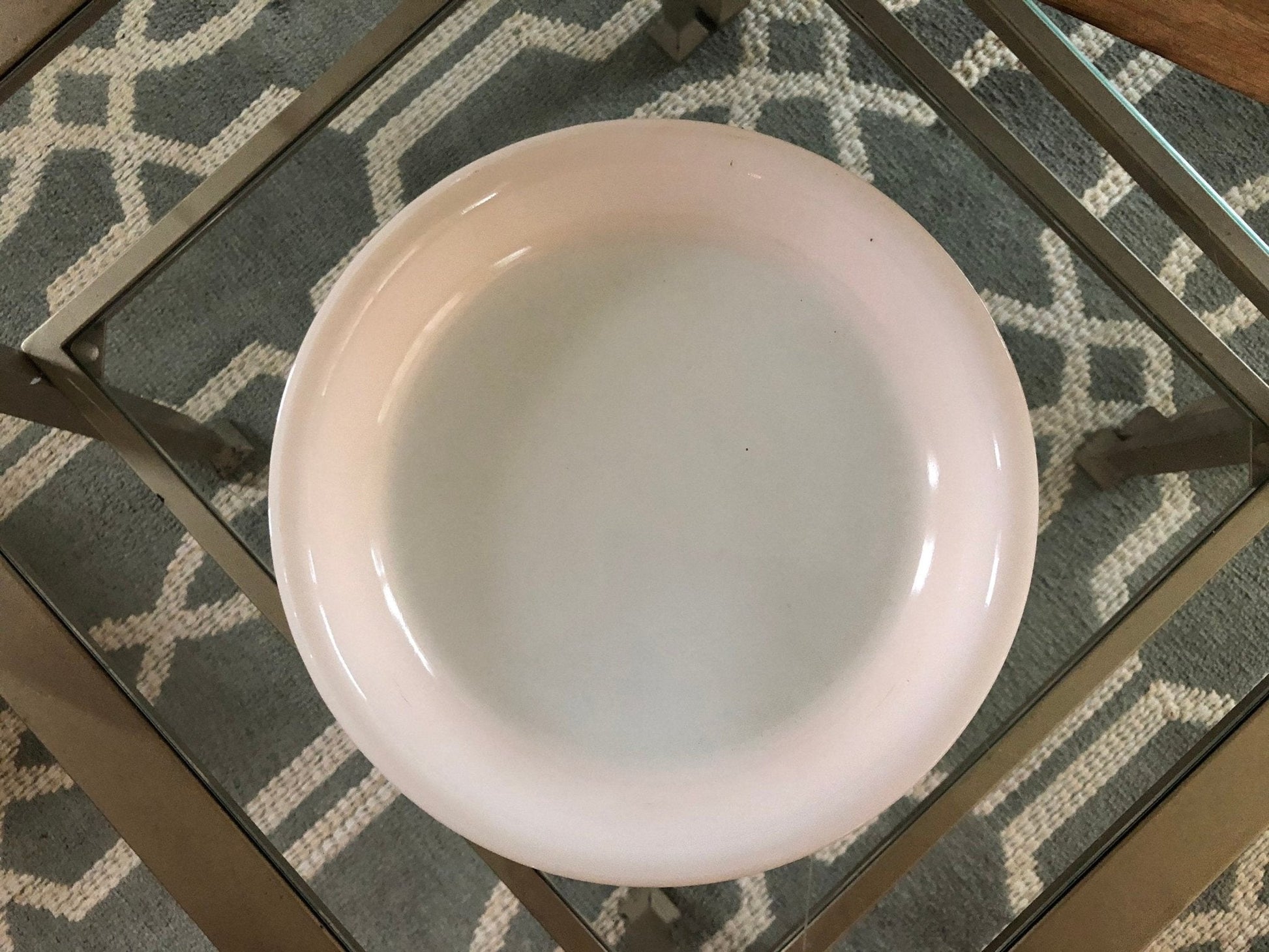 Fire - King Peach Lustre Pie Plate 460 — 9", Made in USA, c. Late 1950s - Loom Vintage