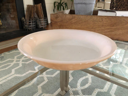 Fire - King Peach Lustre Pie Plate 460 — 9", Made in USA, c. Late 1950s - Loom Vintage