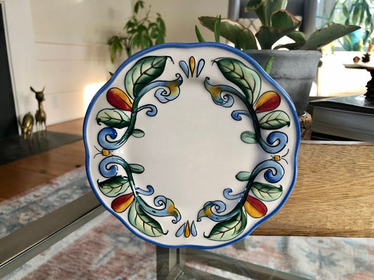 Fitz and Floyd "Ricamo" Bread & Butter Plate — Hand - Painted Floral, 6" diameter - Loom Vintage