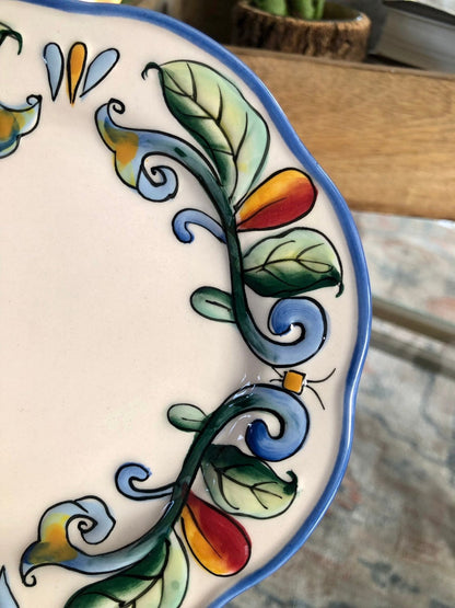 Fitz and Floyd "Ricamo" Bread & Butter Plate — Hand - Painted Floral, 6" diameter - Loom Vintage