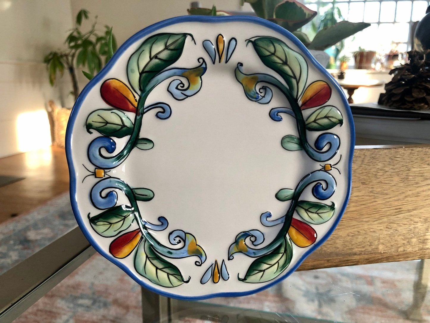 Fitz and Floyd "Ricamo" Bread & Butter Plate — Hand - Painted Floral, 6" diameter - Loom Vintage