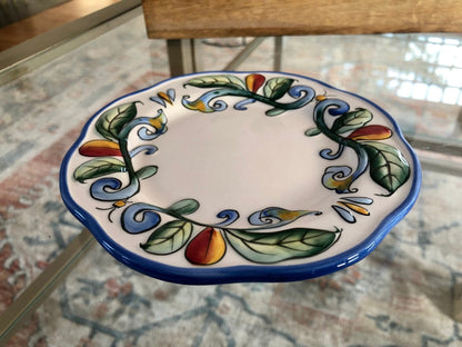 Fitz and Floyd "Ricamo" Bread & Butter Plate — Hand - Painted Floral, 6" diameter - Loom Vintage