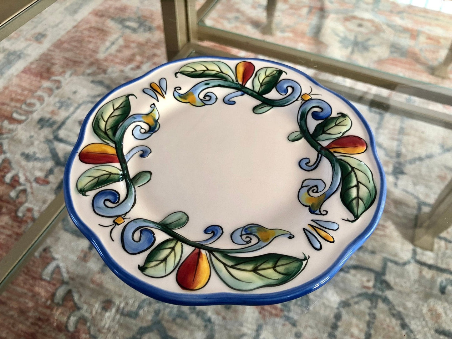 Fitz and Floyd "Ricamo" Bread & Butter Plate — Hand - Painted Floral, 6" diameter - Loom Vintage