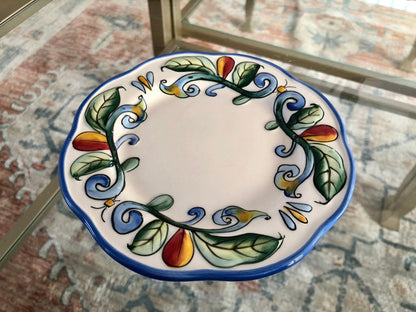 Fitz and Floyd "Ricamo" Bread & Butter Plate — Hand - Painted Floral, 6" diameter - Loom Vintage