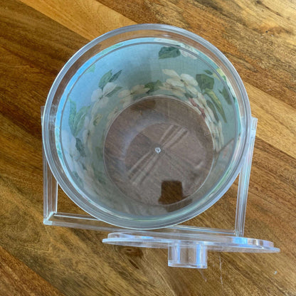 Floral Acrylic Ice Bucket with Clear Lid and Handle – 1960s Mod Style - Loom Vintage