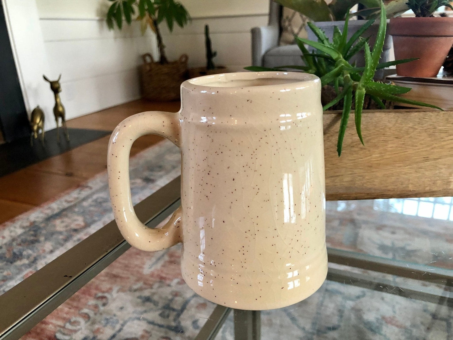 Florida Souvenir Coffee Mug — Sailing Scene, Beige, 5"H, c. 1970s - Loom Vintage