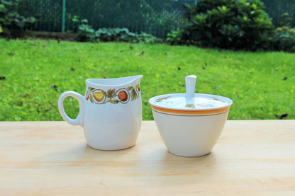 Franciscan Whitestone Ware "Pickwick" Cream & Sugar Set — Interpace, Japan, Oven Safe - Loom Vintage