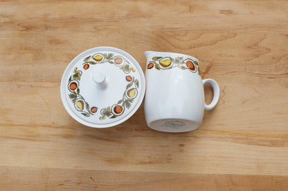 Franciscan Whitestone Ware "Pickwick" Cream & Sugar Set — Interpace, Japan, Oven Safe - Loom Vintage