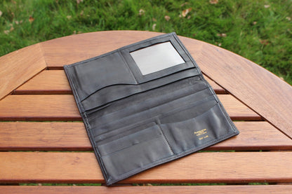 Genuine vintage Aquascutum wallet - fabric and baby lamb leather - Loom Vintage