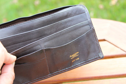 Genuine vintage Aquascutum wallet - fabric and baby lamb leather - Loom Vintage