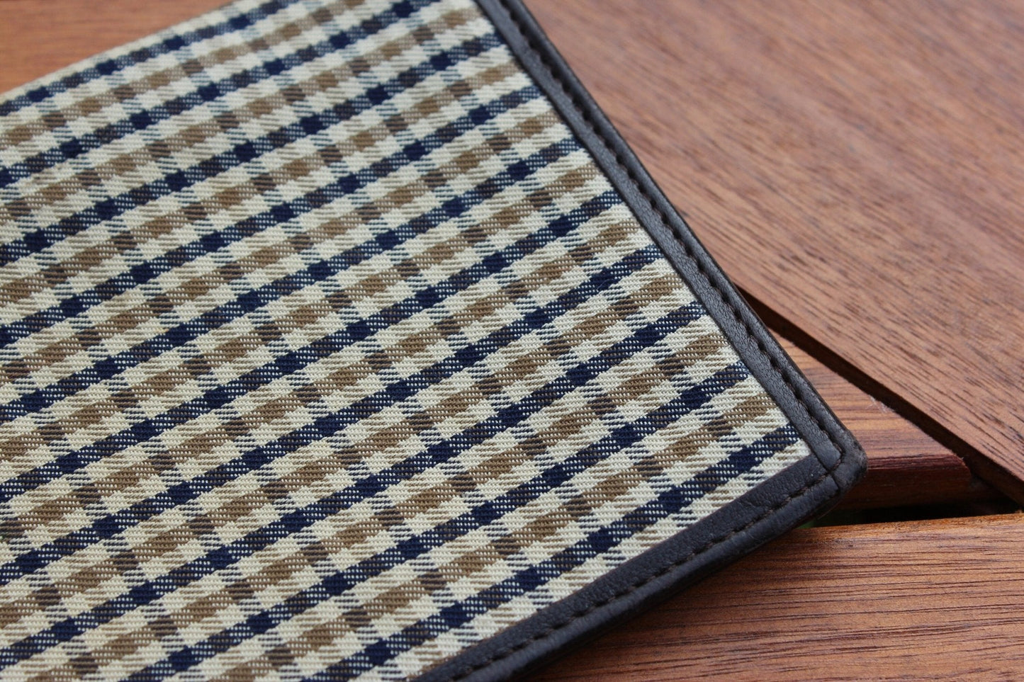 Genuine vintage Aquascutum wallet - fabric and baby lamb leather - Loom Vintage