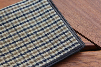 Genuine vintage Aquascutum wallet - fabric and baby lamb leather - Loom Vintage