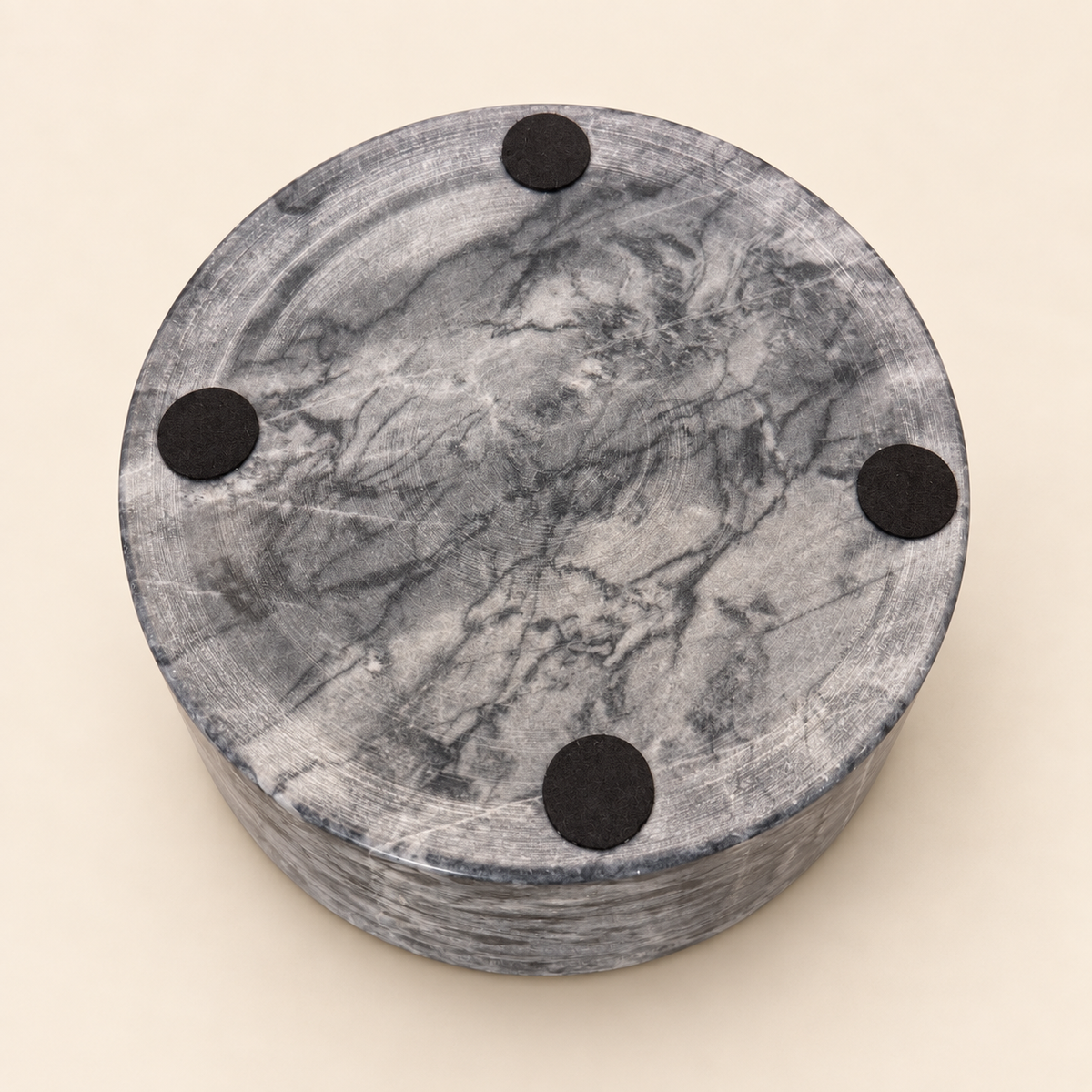 Gray marble double salt cellar with lid, photo 4 of 4