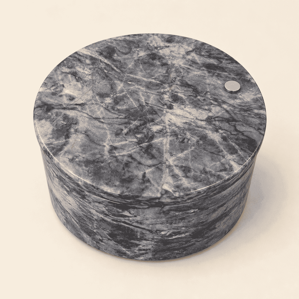 Gray and white marble double salt cellar with swivel lid, photo 2 of 4