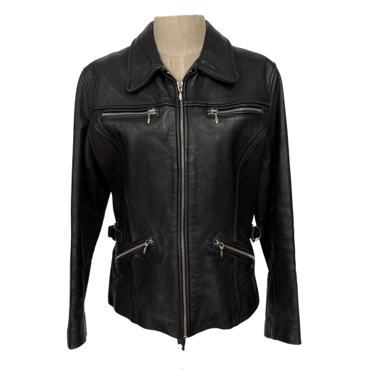 Guess Genuine Leather Zip Moto Jacket – Black (Size Small) - Loom Vintage