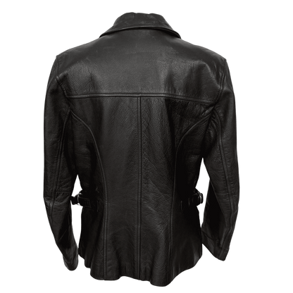 Guess Genuine Leather Zip Moto Jacket – Black (Size Small) - Loom Vintage
