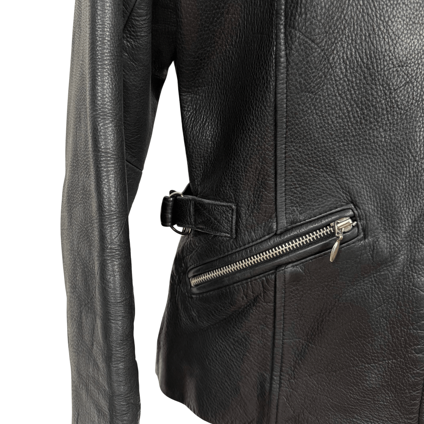 Guess Genuine Leather Zip Moto Jacket – Black (Size Small) - Loom Vintage