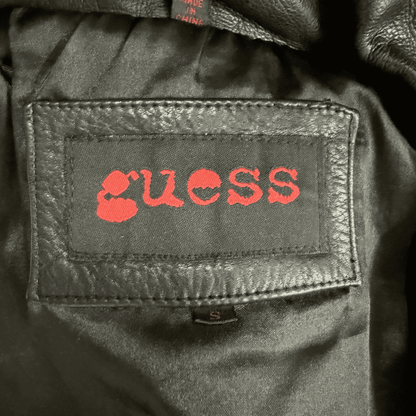 Guess Genuine Leather Zip Moto Jacket – Black (Size Small) - Loom Vintage