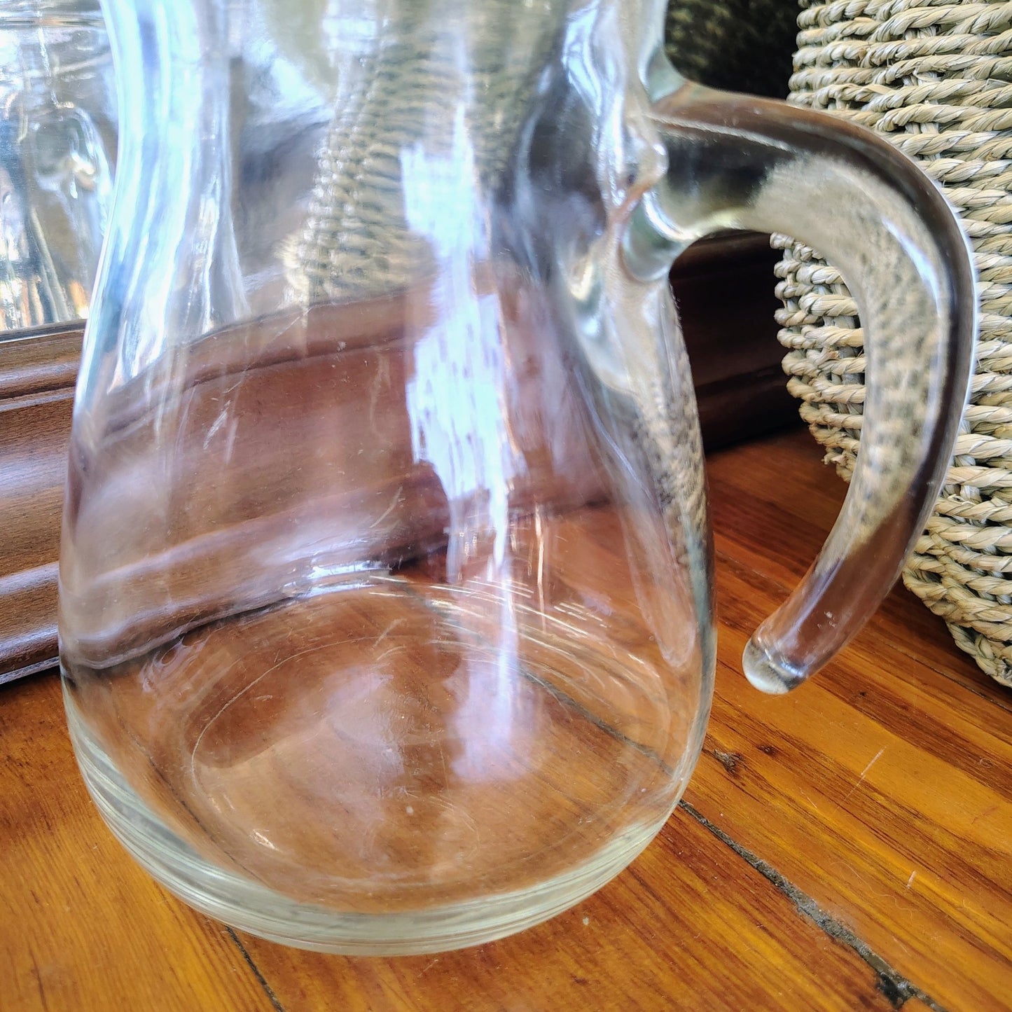 Hand - Blown Cerve Glass Pitcher, Made in Italy (7" x 5") - Loom Vintage