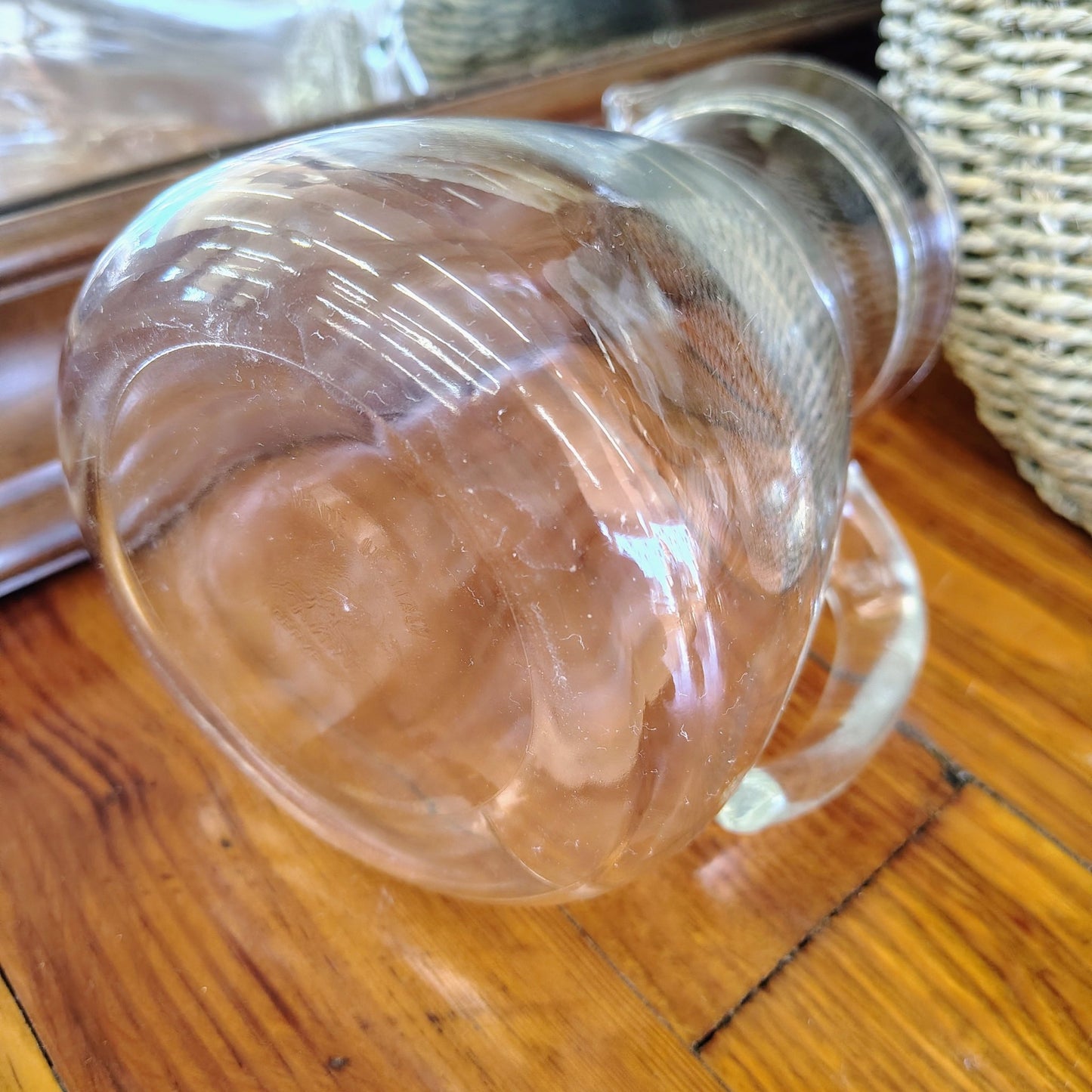 Hand - Blown Cerve Glass Pitcher, Made in Italy (7" x 5") - Loom Vintage