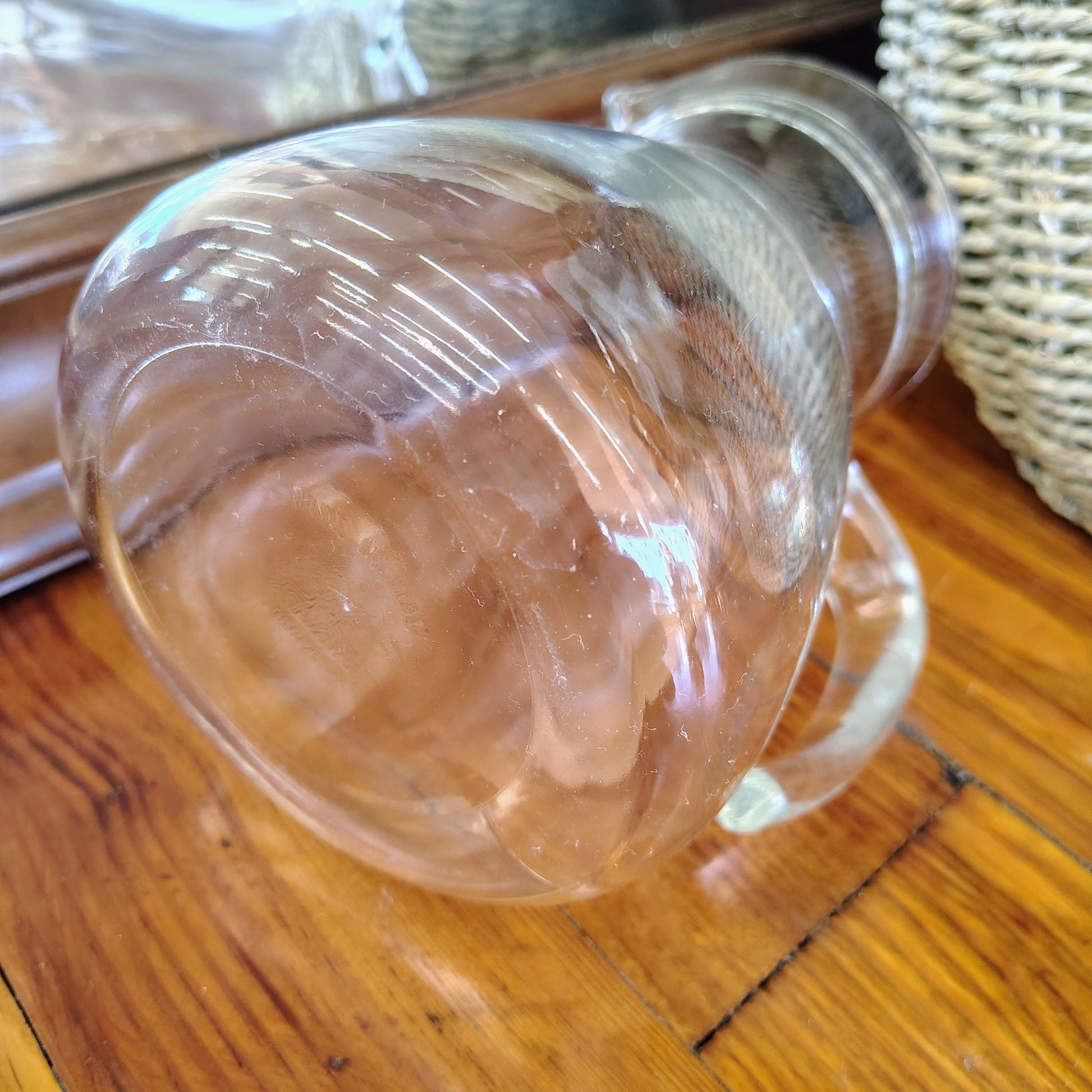 Hand - Blown Cerve Glass Pitcher, Made in Italy (7" x 5") - Loom Vintage