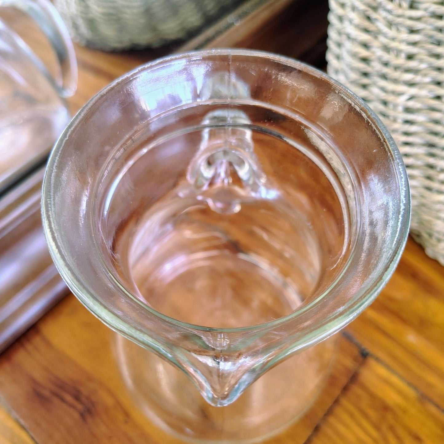 Hand - Blown Cerve Glass Pitcher, Made in Italy (7" x 5") - Loom Vintage