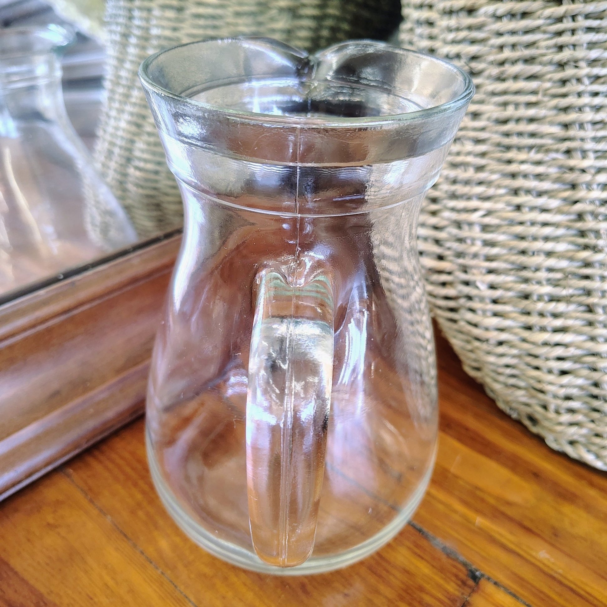 Hand - Blown Cerve Glass Pitcher, Made in Italy (7" x 5") - Loom Vintage