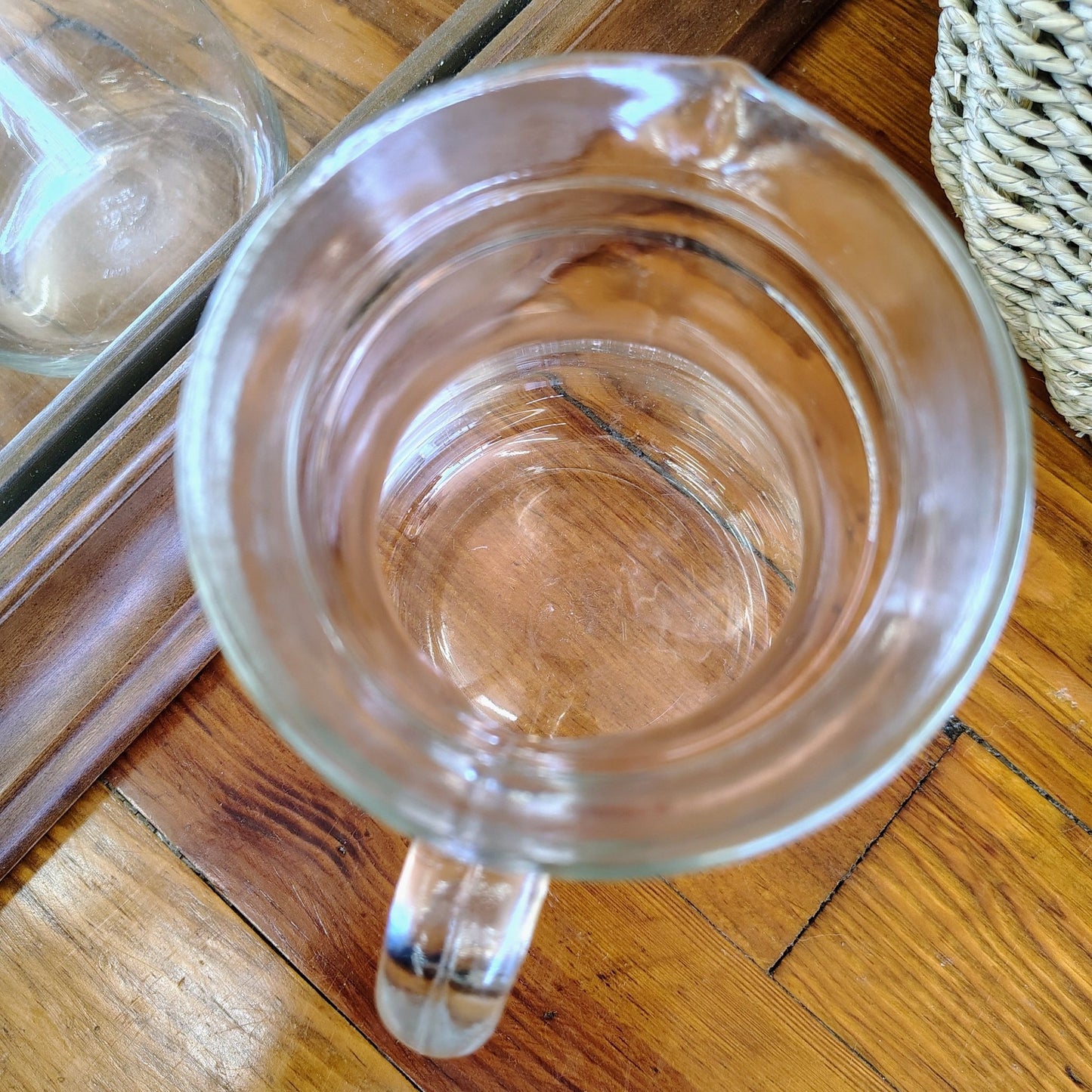 Hand - Blown Cerve Glass Pitcher, Made in Italy (7" x 5") - Loom Vintage