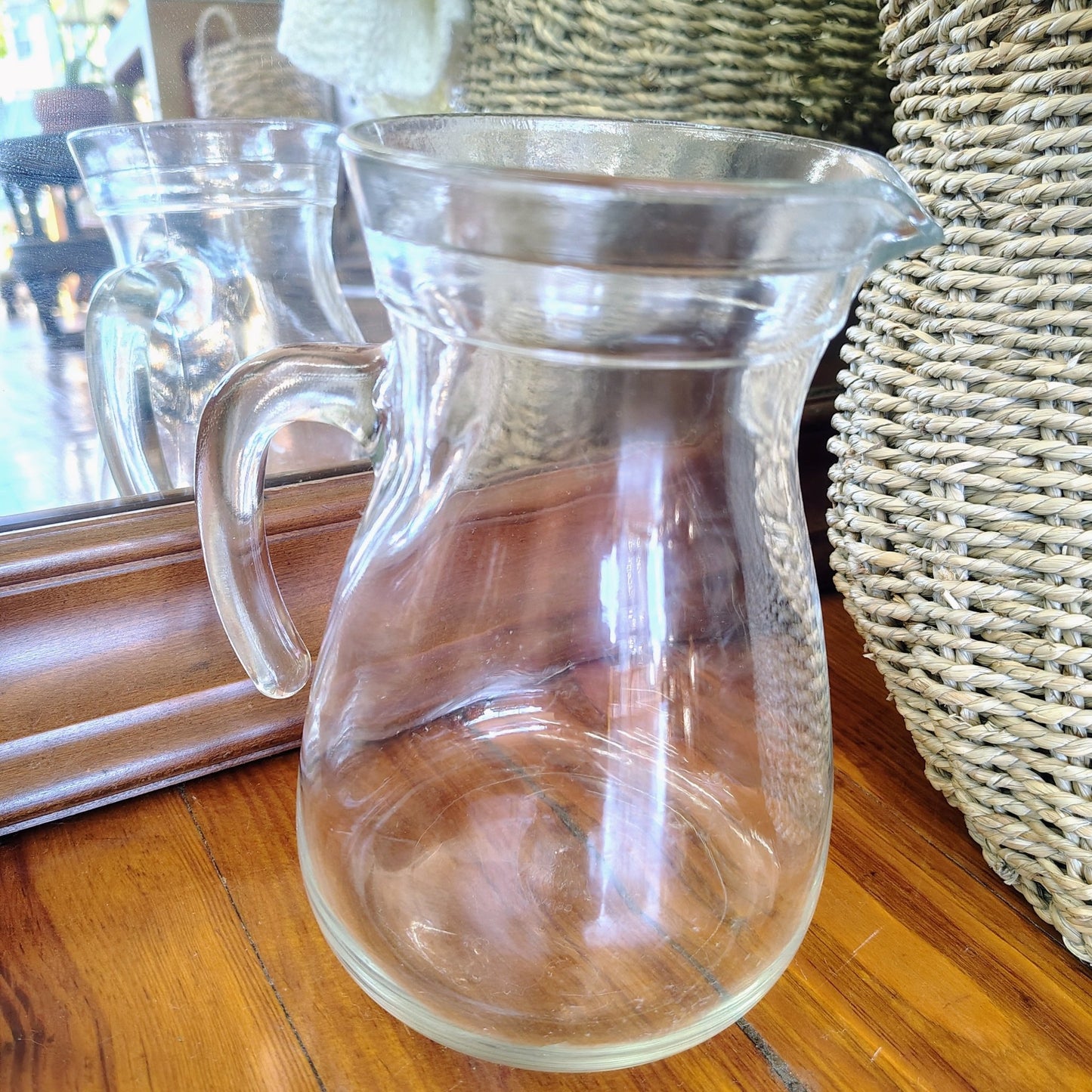 Hand - Blown Cerve Glass Pitcher, Made in Italy (7" x 5") - Loom Vintage