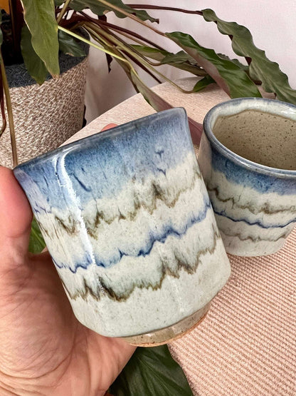Handmade Pair of Studio Pottery Mugs, Vintage Tea/Coffee Cups, Mid Century Pottery, Barware, Retro - Loom Vintage