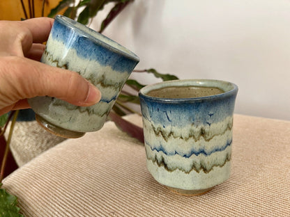 Handmade Pair of Studio Pottery Mugs, Vintage Tea/Coffee Cups, Mid Century Pottery, Barware, Retro - Loom Vintage