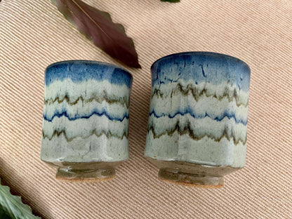 Handmade Pair of Studio Pottery Mugs, Vintage Tea/Coffee Cups, Mid Century Pottery, Barware, Retro - Loom Vintage