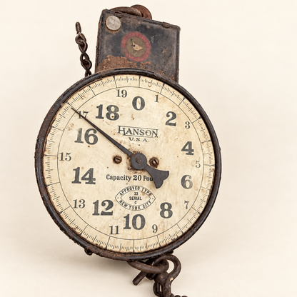 Hanson U.S.A. dial reading to 20 pounds, Approved Type 33 Serial C New York City