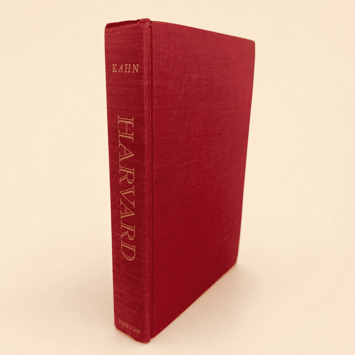 Harvard by E. J. Kahn, Jr., 1969 first edition crimson cloth hardcover, front cover